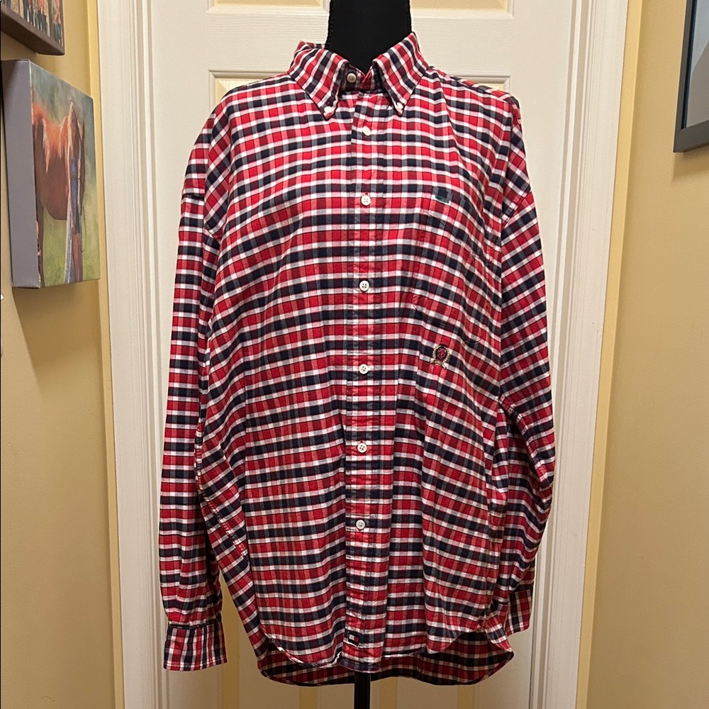 Tommy Hilfiger Red and Blue Checkered Shirt